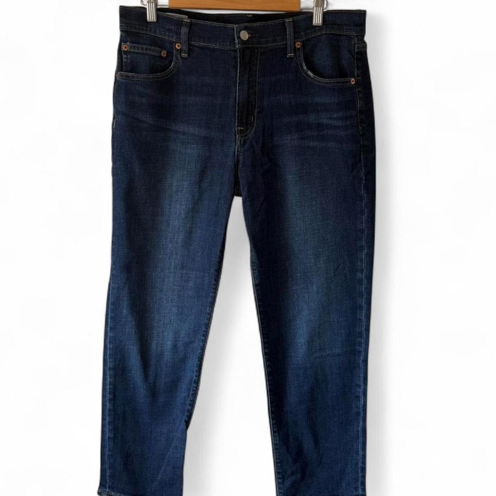 GAP Girlfriend Mid Rise Jeans Dark Wash Straight Leg Blue Womens 30 10 Regular